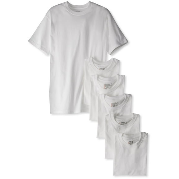 Hanes Men's 6Pack Crew Neck Tagless White Undershirts Crewneck T-Shirts, XL