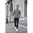thumbnail image 3 of COOFANDY Long Sleeve Shirts for Men Thermal Underwear Slimming Crewneck Sweater Base Layers Knitted Pullover Fall Outfits, 3 of 6