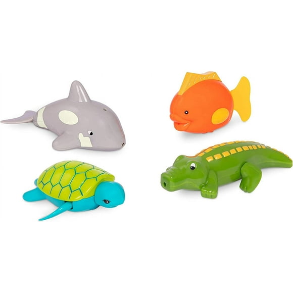 TEMOGU-\u2013 Paddling Bath Toys \u2013 4 \u2013 Pack Tub Animals \u2013 Water & Beach \u2013 2+ Years \u2013 Wind \u2013 Up Tubbies \u2013 Turtle, Fish, Crocodile, Whale