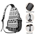 thumbnail image 2 of Rustic Folk Style Sling Backpack Lightweight Crossbody Bag with Stripes and Plaid Patterns for Travel and Daily Use, 2 of 6