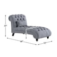 thumbnail image 7 of Lexicon Rosalie 68" Traditional Velvet Chaise with Nailhead in Dark Gray, 7 of 7