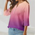 thumbnail image 6 of Jewelreauty Women Tunic Tops Casual Notch Neck Elbow Length Button T-Shirts Summer Trendy Tee, 6 of 6