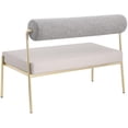 thumbnail image 6 of Meridian Furniture Carly Taupe Vegan Leather Bench, 6 of 9