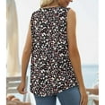 thumbnail image 4 of Blouse Sans Manches Imprimée Plissée Ample Décontractée Tunique Évasée, 4 of 5