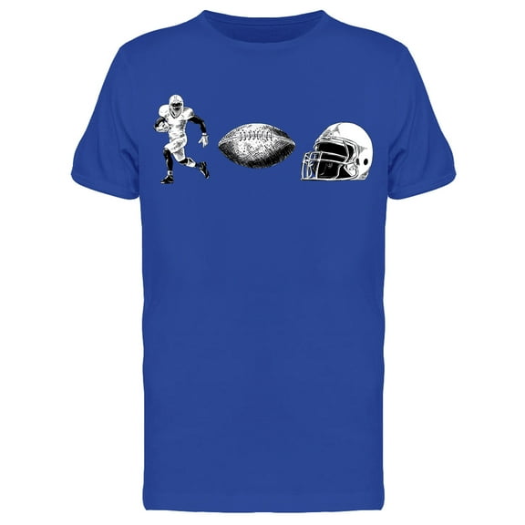 Football Player, Ball And Helmet T-Shirt Men -Image by Shutterstock, Male 3X-Large