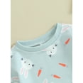 thumbnail image 5 of vera natura Baby Girls Sweatshirt Romper Easter Bunny Print Long Sleeve Jumpsuits Clothes, 5 of 8