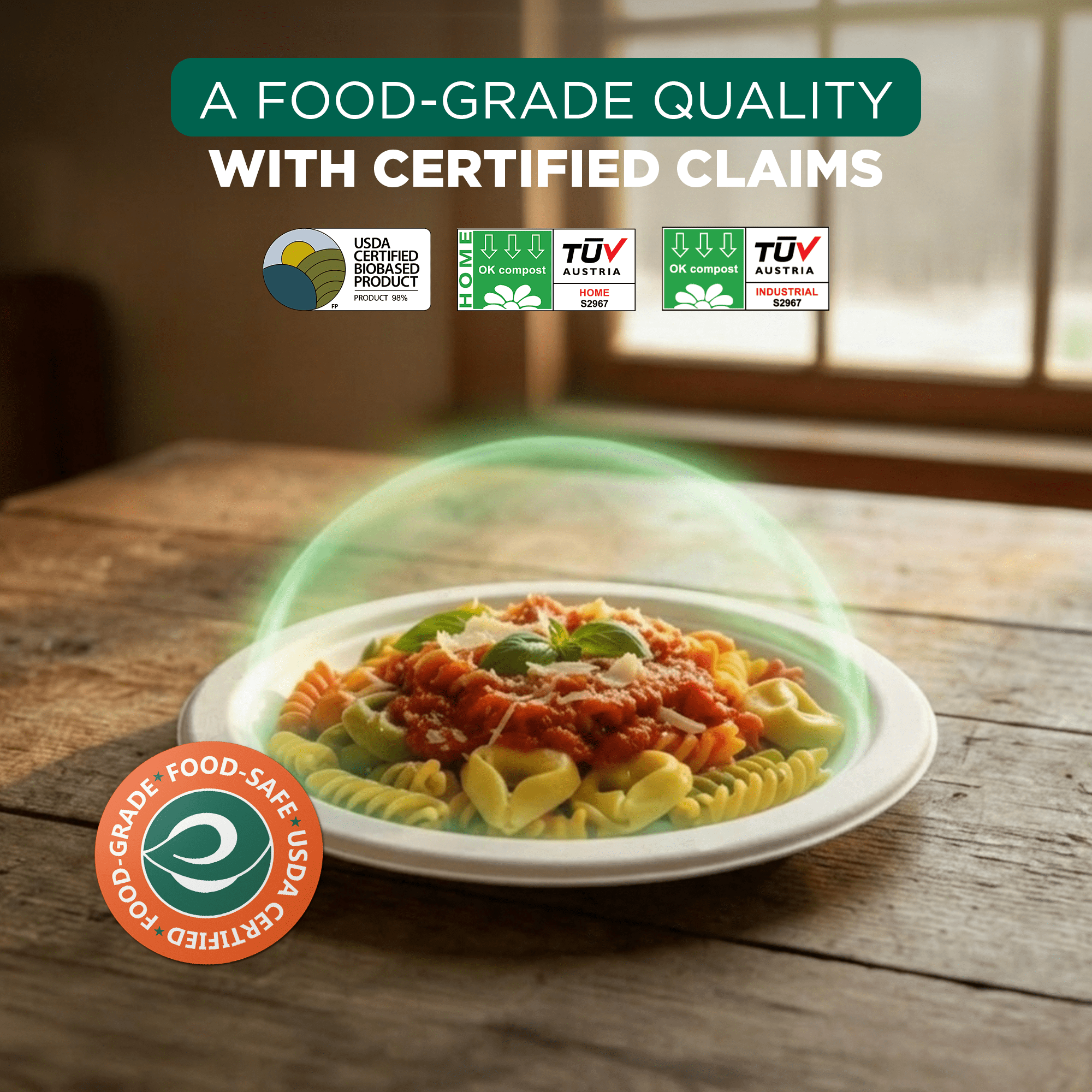 Eco Soul 9 inch Round Compostable White Plates, 20 Count