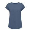 thumbnail image 5 of Endives Women's Short Sleeve T-Shirts Casual Solid Color Tops Basic Loose Crew Neck Pullover Tee, 5 of 8
