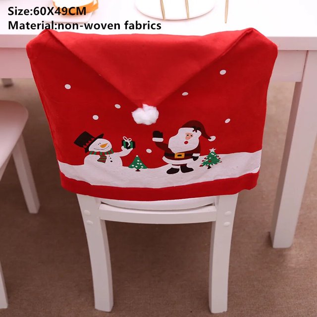 Año Nuevo 2024, gorro de Papá Noel, funda para silla, adornos navideños para el hogar, mesa, adornos navideños, regalos de Navidad, 2023