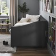 thumbnail image 3 of Tcbosik Daybed with Drawers, Twin Size Linen Upholstered Sofa Bed, Wood Bed Frame for Bedroom, Living Room, Guest Room, No Box Spring Needed, Black, 3 of 9
