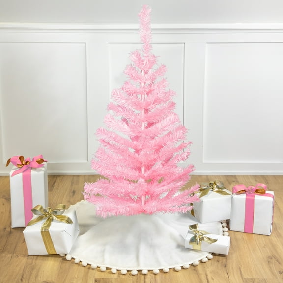 Northlight Artificial Tinsel Christmas Tree - 3' - Pink - Unlit