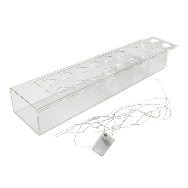 Acrílico Rectangular Florero Florero Titular Maceta Maceta Maceta Florero de arte moderno para mesa de boda Centro de mesa Estante Decoración de 45cmx10cmx6.5cm