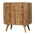 thumbnail image 5 of Light Brown Solid Mango, Stylish Design - 3-Drawer Chest for Living Space, 5 of 6