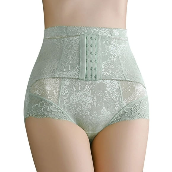 AWZXDE Women Underwear Body Shaping High Waist Short Trainer Corset Shaping Panties Contouring Wear Rear Lifter Green,L