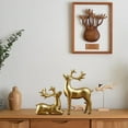 thumbnail image 2 of 2Pcs Christmas Reindeer Decor Small Resin Standing Sitting Deer Figurine Mini Reindeer Christmas Table Decoration for Home Indoor Xmas Holiday Small Statue Rustic Table Decor(Gold), 2 of 5
