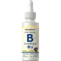 Liquid Vitamin B Complex with B12 | 1200 mcg 2 fl oz | Berry Flavor Drops | by Piping Rock