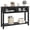 Black, variant on Console Table with 2 Storage Drawers, Entryway Table with Glass Sliding Door, Console Sofa Table for Living Room, Entryway, Brown