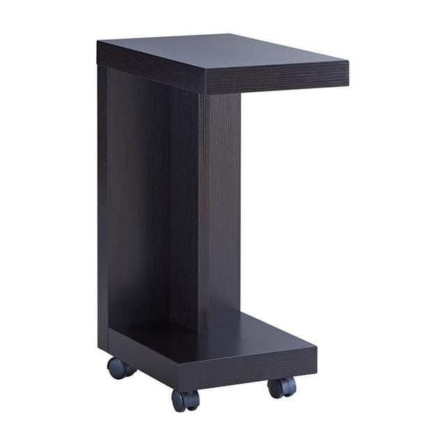 Bowery Hill Modern Wood Veneer Top Mobile End Table in Espresso