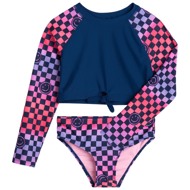 Limited Too Girls Rash Guard Set Upf 50 Two Piece Swim Shirt And Bikini Bottom 7005