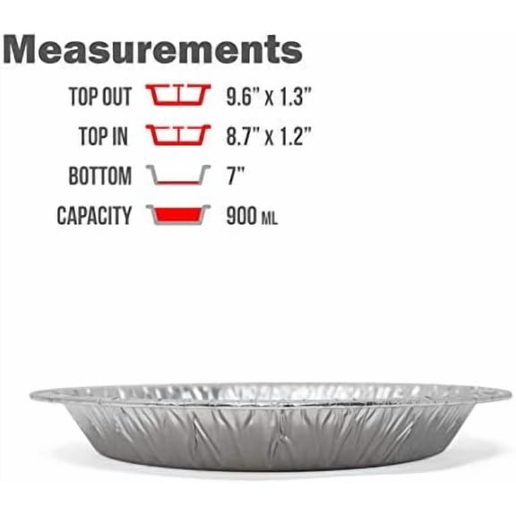 (60 Pack) Premium 9-Inch Pie Pans l Disposable Aluminum Foil l Heavy-Duty l Tin Plates for Tart Quiche Pies