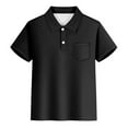 thumbnail image 5 of Polo Shirt Boys Short Sleeves Kids Black Button down Shirt Collared Shirt Uniform Shirts for Boys Tee Tops Clothes 9-10 Years, 5 of 5