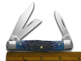 Case Medium Navy Blue Bone Stockman Pocket Knife