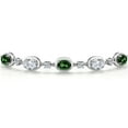 thumbnail image 3 of Gem Stone King 925 Sterling Silver Emerald Envy Mystic Topaz and White Topaz Bracelet for Women | 4.40 Cttw | Gemstone November Birthstone | Oval 7X5MM | Fully Adjustable 9 inch, 3 of 6