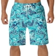 thumbnail image 2 of LODIENY Summer Men's Swim Trunks Lightweight Tropical Printed Quick Dry Drawstring Elastic Waist Bathing Suits Holiday Beach Short Casual Board Shorts Sky Blue XXL, 2 of 6