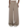thumbnail image 2 of Women's Casual Pants High Waisted Side Pocket Straight Leg Work Pants Women'S Fashionable High Waist Zipper Casual Pants Suit Pants,Beige Women's Casual Pants M, 2 of 6