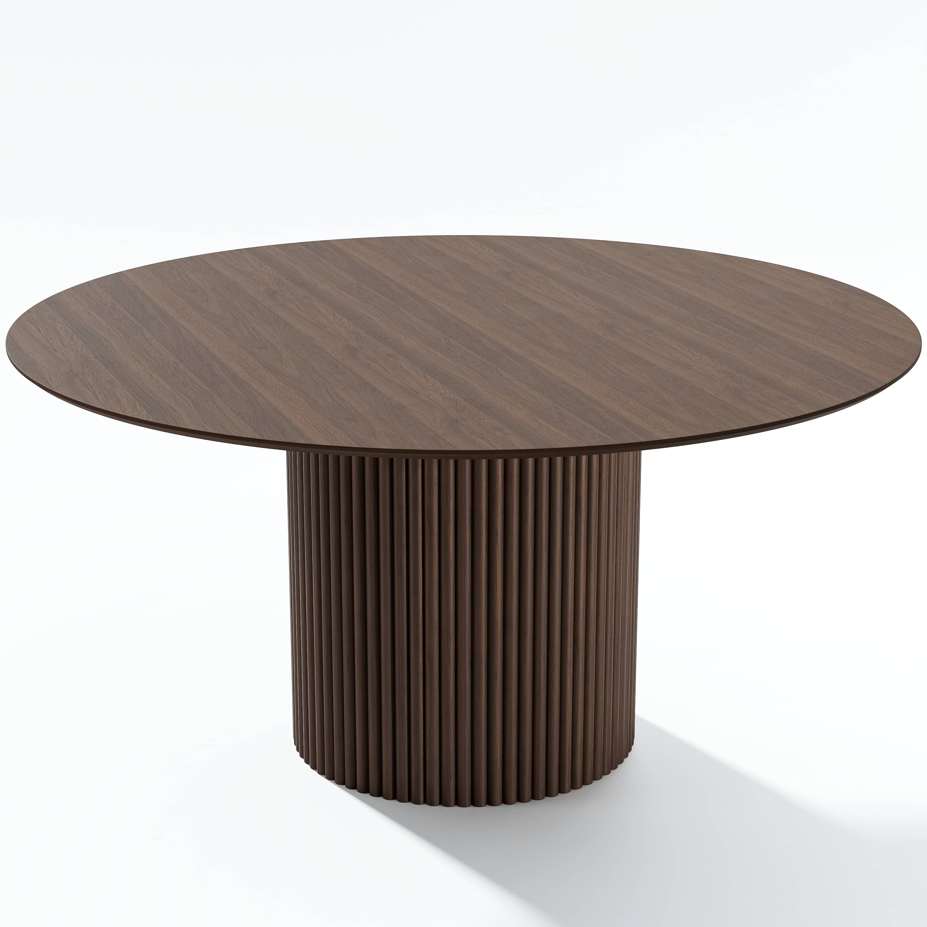 MAYEERTY 60" Round Dining Tables, Mid-Century Dining Table for Dining Room Kitchen, Walnut