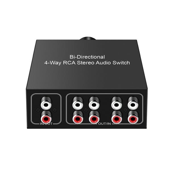 Seitruly Conmutador de audio L/R Elegante perilla de selección Consola de juegos Divisor bidireccional Sistemas de cine en casa
