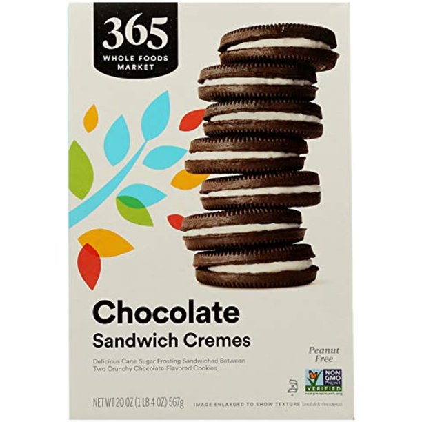 365 By Whole Foods Market, Cookie Sandwich Cremes Chocolate, 20 Ounce