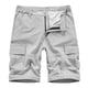 thumbnail image 2 of pstuiky Hombres bajos, Pantalones cortos cargo casuales para hombre, con bolsillos con botones y cremallera, cintura elástica Pantalones cortos de baloncesto, 2 of 5