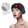 thumbnail image 2 of Kdxio Cosmic Red Sparkle Dice Print Shower Cap for Women,Elastic and Reusable,Double Waterproof Layers Bathing Hat, 2 of 6