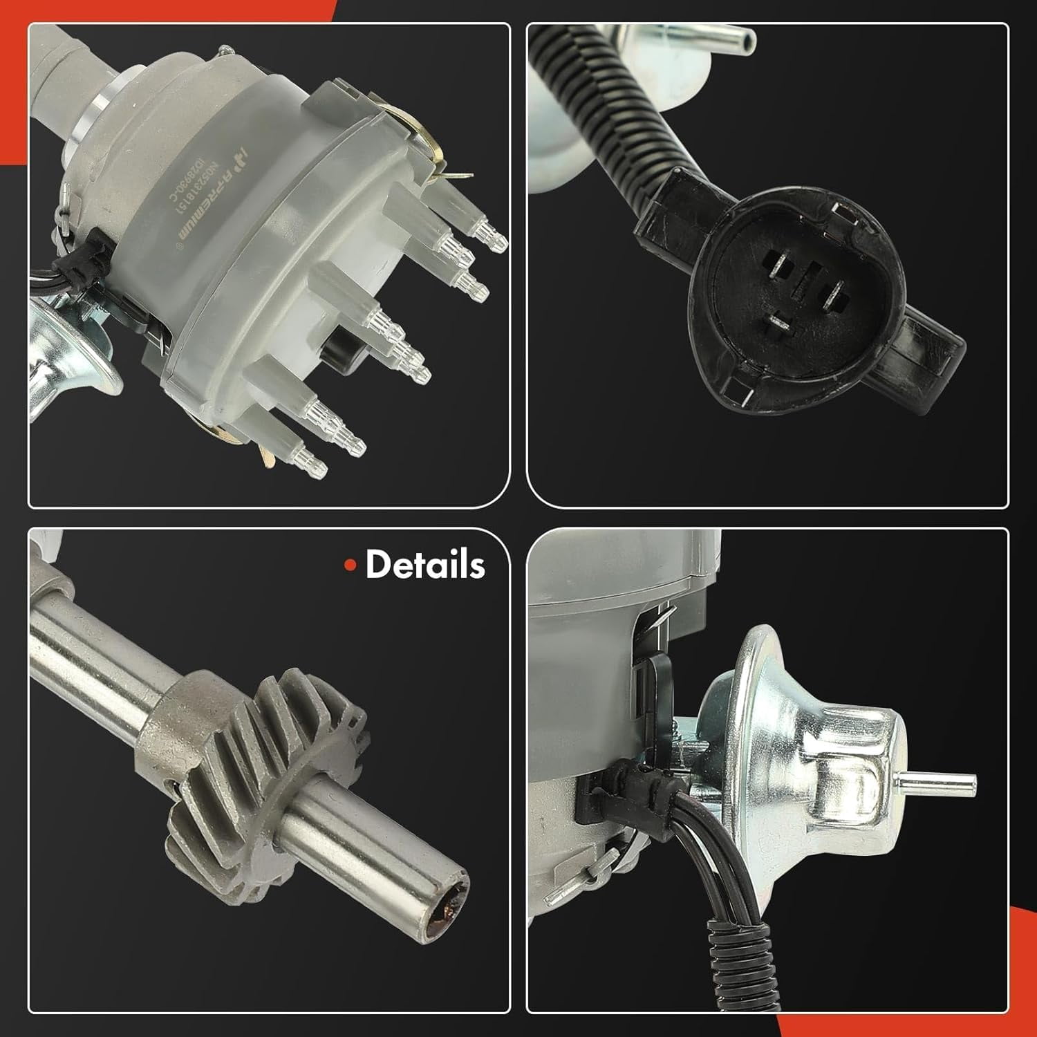 A-Premium Ignition Distributor with Cap and Rotor Compatible with Ford F-100 F-150 F-250, E-100 E-250 Econoline, Bronco, Country Squire, Elite, Thunderbird & Lincoln Continental & Mercury Cougar