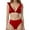 Red, variant on Women's Bathing Suits Ruffles Flounce Bikini Sets Low Rise Two Piece Swimsuit