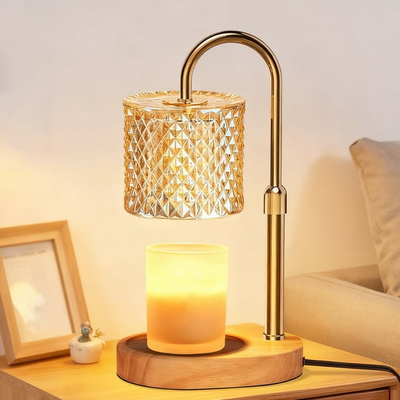 Hyindoor Candle Warmer Lamp with Timer Adjustable Height, Wax Melt Warmer for Scented Wax with 2 GU10 Bulbs, Birthday Christmas Gifts for Women, Mom Gifts Idea, for New Home Decor