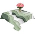 thumbnail image 2 of Sage Green Ombre Table Cloth Waterproof Tablecloths, Modern Moire Geometric Abstract Tablecloth Dining Table Cover for Kitchen Party Tabletop Outdoor, Square Tablecloth 54x54 Inch, 2 of 9