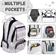 thumbnail image 6 of Yspwyqan School Backpack for Kids Teens, 17 Inch Multi-Pocket Bookbag, Fits 15.6 Laptop, Pastel Star Cream Cat Lightweight Daypack for Middle High School Back to School Gifts, 6 of 7