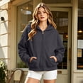 thumbnail image 2 of Resicozy Zip Up Hoodies for Women Oversized 2026 Y2K Hoodies Casual Long Sleeve Sweatshirts Fall Spring Track Jackets with Pockets Dark Gray L, 2 of 6