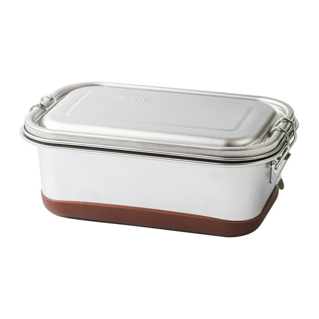 Fiambrera Bento de acero inoxidable de 1,2 l, portátil, con válvula hermética Plata