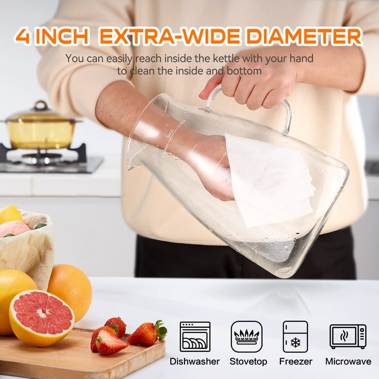 Aofmee 1 Gallon Glass Pitcher with Stainless Steel Lid photo 4