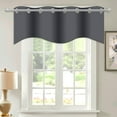 thumbnail image 3 of Blackout Curtain Valances Solid Rod Pocket Scalloped Valances Short Curtain Panels for Kitchen Window/Bedroom/Barthroom, 52" x 18" Inches, 3 of 8