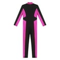 thumbnail image 6 of DPOIS Kids Girls Gymnastics Unitard Long Sleeve Jumpsuit Metallic Full Body Bodysuit Hot Pink 8, 6 of 7