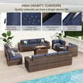 thumbnail image 3 of unmthink 13-Piece Rattan Sectional Patio Furniture Set with Fire Pit Table, 2 Coffee Tables, Blue, 3 of 8