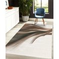 thumbnail image 4 of Abstract Decorative Rug, Modern Contemporary Abstract Smooth Lines Blurred Smock Art Flowing Rays Print, Quality Carpet for Bedroom Dorm and Living Room, 6 Sizes, Brown Caramel, by Ambesonne, 4 of 4