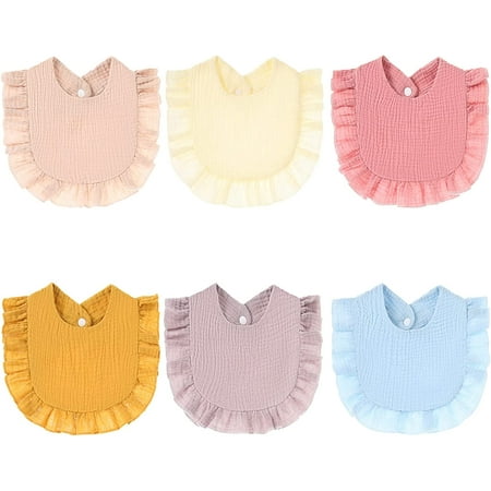 

Muslin Baby Bibs Drool Teething Bibs Lap-shoulder Drool Cloths Bibs 4-Layer Organic Cotton for Girls Multi-Use Scarf