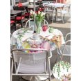 thumbnail image 4 of Happy Easter Outdoor Tablecloth - 54 Inch Round Dining Table Cover, Cutte Rabbits Eggs Floral Plants Watercolor Waterproof Outdoor Table Cloth with Umbrella Hole & Zipper for Picnic/Patio/Party, 4 of 7