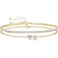 thumbnail image 1 of 1PCS Women's Initial Anklet — Waterproof, Stackable Anklet with Adjustable, Plus-Size Design; Summer Beach Foot Jewelry.,006, 1 of 6