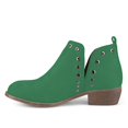 thumbnail image 2 of YDN Women Fashion Studs Stacked Chunky Low Heel Ankle Booties Stylish Cut Out Round Toe Slip On Short Boots Comfort Casual Daily Winter Shoes Size 16 Green, 2 of 4